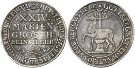1742. Alemania. Stolberg-Stolberg. Christof Luawig II y Friedrich Botho. IIG. 24 mariengroschen. (Kr. 209). 12,95 g. AG. Escasa. MBC-.
