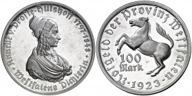 1923. Alemania. Westphalia. 100 marcos. 5,28 g. AL. S/C.