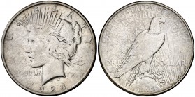 1923. Estados Unidos. D (Denver). 1 dólar. (Kr. 150). 26,62 g. AG. MBC.