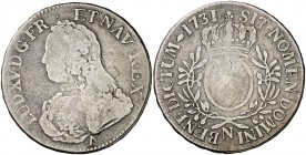 1731/0. Francia. Luis XV. N (Montpelier). 1 écu. (Kr. falta) (Gadoury 321). 28,45 g. AG. Rara. BC.