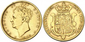 1829. Inglaterra. Jorge IV. 1 libra. (Fr. 277). 7,80 g. AU. Escasa. MBC-.