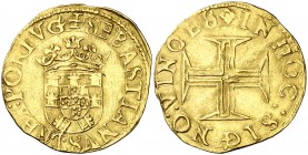 Portugal. Sebastian I (1557-1578). Lisboa. Cruzado. (Gomes 57.14). 3,80 g. MBC+.