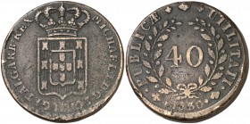 1830. Portugal. Miguel I. 40 reis. (Kr. 391). 33,67 g. CU. MBC-.