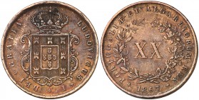 1867. Portugal. Luis I. 20 reis. (Kr. 515). 25,38 g. CU. MBC.