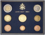 2002. Vaticano. Juan Pablo II. (Kr. MS108). Expositor con la emisión del euro. Raro. S/C.