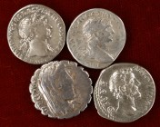 Lote de 3 denarios imperiales y 1 republicano. A examinar. BC/MBC+.