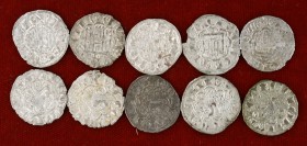 Alfonso X (1252-1284). Novén. Lote de 10 monedas, cecas diversas. A examinar. MBC-/MBC+.