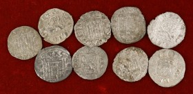 Alfonso XI (1312-1350). Novén. Lote de 9 monedas, cecas diversas. A examinar. MBC-/MBC.