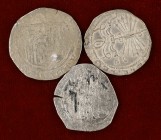 Reyes Católicos. Lote de 3 monedas de 1 real: Granada y Sevilla (dos). BC/MBC.