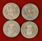 1906*6. Alfonso XIII. SLV. 1 céntimo. (Cal. 77). Lote de 4 monedas. S/C-/S/C.