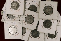 1869 a 1904. 1 peseta (veintiocho) y 20 centavos. Lote de 29 monedas. A examinar. BC/MBC-.