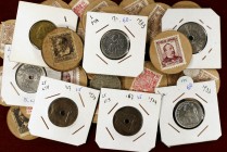 II República. Lote de 8 monedas y 89 sellos-moneda. A examinar. BC/EBC.