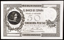 1902. 50 pesetas. (Ed. B93p). 30 de noviembre, Velàzquez. Prueba del anverso. EBC.