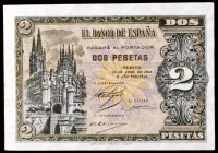 1938. Burgos. 2 pesetas. (Ed. D30a). 30 de abril. Serie M. S/C-.