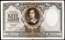 1940. 1000 pesetas. (Ed. D41). 9 de enero, Murillo. Raro. BC.