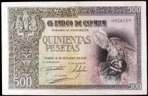 1940. 500 pesetas. (Ed. D45). 21 de octubre, El Entierro del Conde Orgaz. Raro. EBC-.