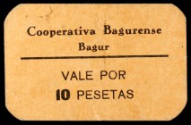 Bagur. Cooperativa Bagurense. 10 pesetas. (AL. 1997). Cartón. Postguerra. MBC.
