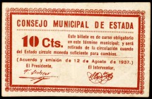 Estada (Huesca). 10 céntimos. (KG. 336). Raro. MBC-.