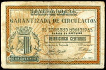 Carcagente (València). 25 céntimos. (KG. 241). MBC-.