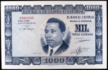 1969. Guinea Ecuatorial. Banco Central. 1000 pesetas. (Pick 3). Santa Isabel, 12 de octubre, Francisco Macías. S/C-.