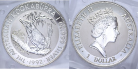 AUSTRALIA 1 DOLLARO 1992 KOOKABURRA AG. 31,1 GR. PROOF