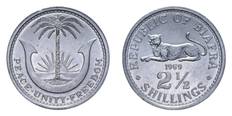 BIAFRA 2 1/2 SHILLINGS 1969 R IT. 2,97 GR. FDC (SEGNETTI)