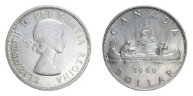 CANADA ELISABETTA II 1 DOLLARO 1960 AG. 23,45 GR. SPL-FDC (SEGNETTI)