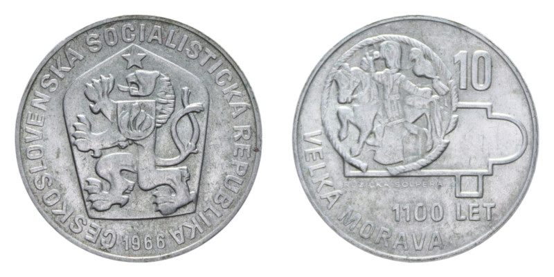 CECOSLOVACCHIA 10 KORUN 1966 AG. 12,06 GR. SPL+
