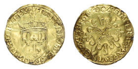 FRANCIA FRANCESCO I (1515-1547) SCUDO D'ORO AU. 3,38 GR. BB (DA MONTATURA)