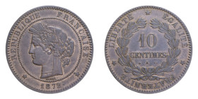 FRANCIA REPUBBLICA 10 CENT. 1872 CU. 9,98 GR. SPL-FDC
