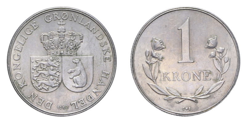 GROELANDIA 1 KRONE 1990 NC NI. 7,42 GR. SPL+