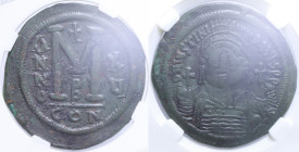 GIUSTINIANO I FOLLIS COSTANTINOPOLI AE. 21,47 GR. AU 53 (SIGILLATO CCG AA935869)