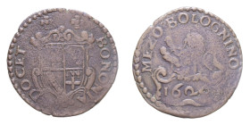 BOLOGNA URBANO VIII (1623-1644) MEZZO BOLOGNINO 1624 CU. 8,59 GR. qBB