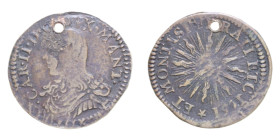 CASALE MONFERRATO CARLO II (1647-1665) SOLDO 1661 CU. 1,74 GR. qBB (FORO)