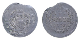CORSICA PASQUALE PAOLI GENERALE 4 SOLDI 1765 R CU. 1,53 GR. BB