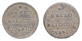 GUBBIO PIO VI (1775-1799) MEZZO BAIOCCO S. DATA R CU. 3,61 GR. BB+