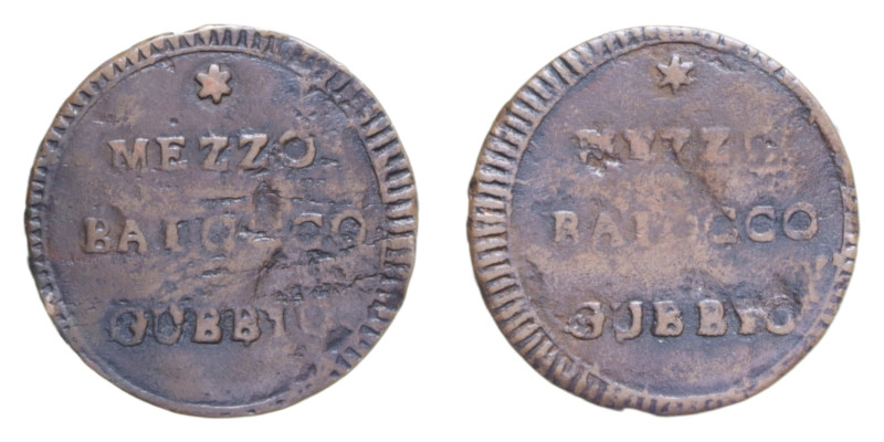 GUBBIO PIO VI (1775-1799) MEZZO BAIOCCO S. DATA R CU. 4,64 GR. BB