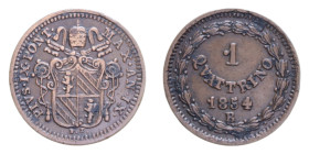 STATO PONTIFICIO PIO IX (1846-1870) 1 QUATTRINO 1854 BOLOGNA CU. 1,98 GR. BB-SPL