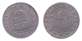STATO PONTIFICIO PIO IX (1846-1870) 1 CENT. 1866 AN. XXI CU. 1 GR. SPL