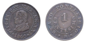 STATO PONTIFICIO PIO IX (1846-1870) 1 CENT. 1866 AN. XXI CU. 1 GR. BB+