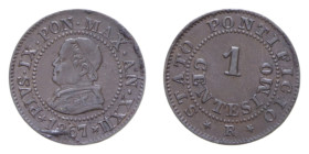 STATO PONTIFICIO PIO IX (1846-1870) 1 CENT. 1867 AN. XXII R CU. 1 GR. BB-SPL