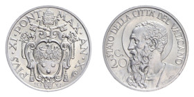 PIO XI (1929-1938) 20 CENT. 1931 NI. 4,04 GR. FDC