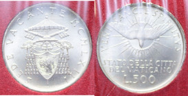 SEDE VACANTE 500 LIRE 1963 AG. 11 GR. IN FOLDER FDC