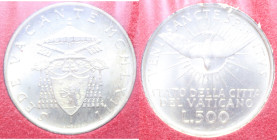 SEDE VACANTE 500 LIRE 1963 AG. 11 GR. IN FOLDER FDC