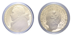 BENEDETTO XVI (2005-2013) 100 EURO 2012 RAFFAELE MADONNA DI FOLIGNO AU. 30 GR. 999 ESEMPLARI IN COFANETTO E SCATOLA PROOF