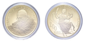 FRANCESCO (2013-OGGI) 200 EURO 2015 LA PRUDENZA AU. 40 GR. 499 ESEMPLARI IN COFANETTO E SCATOLA PROOF