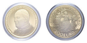 FRANCESCO (2013-OGGI) 200 EURO 2016 LA GIUSTIZIA AU. 40 GR. 499 ESEMPLARI IN COFANETTO E SCATOLA PROOF