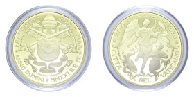 FRANCESCO (2013-OGGI) 200 EURO 2021 GLI ARCANGELI RAFFAELE AU. 40 GR. 499 ESEMPLARI IN COFANETTO E SCATOLA PROOF