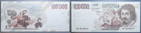 REPUBBLICA ITALIANA 100000 LIRE 1983 CARAVAGGIO 1° TIPO SERIE SOSTITUTIVA XA-A RRR BB-SPL
