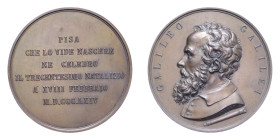 MEDAGLIA 1864 PISA GALILEO GALILEI OPUS CINGANELLI AE. 84,56 GR. 54,5 MM. SPL+